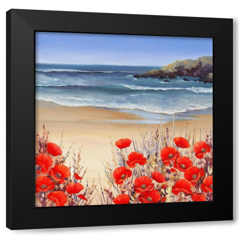 Secret Cove Black Modern Wood Framed Art Print by Mayes, Hilary