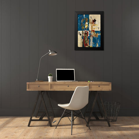 The King Black Modern Wood Framed Art Print by Juta and Mareks