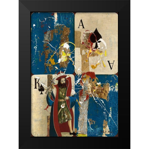 The King Black Modern Wood Framed Art Print by Juta and Mareks