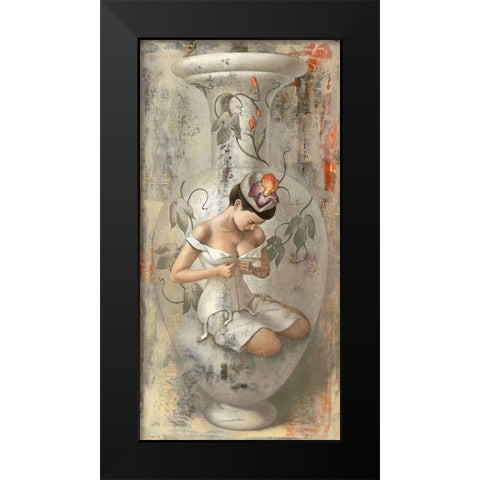 Timidity Black Modern Wood Framed Art Print by Juta and Mareks