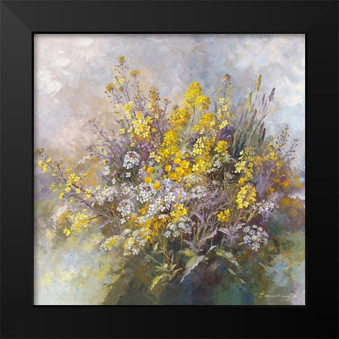Bouquet printanier Black Modern Wood Framed Art Print by Messely, Paul
