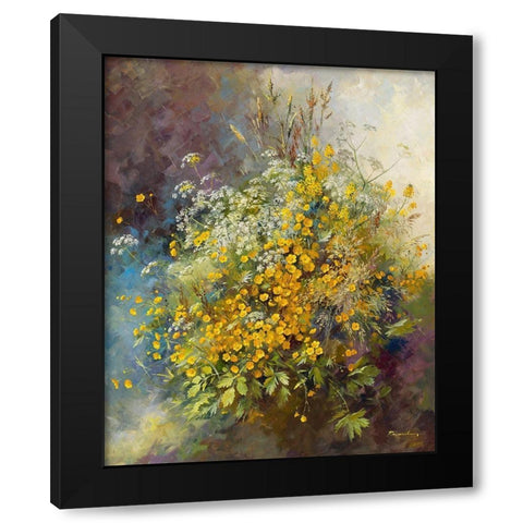 Bouton-d or Black Modern Wood Framed Art Print by Messely, Paul