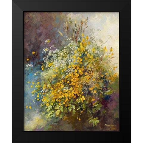 Bouton-d or Black Modern Wood Framed Art Print by Messely, Paul