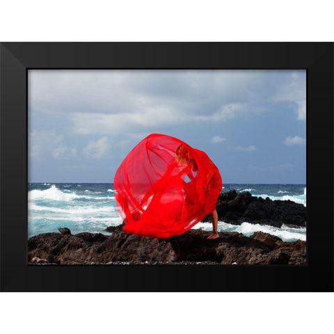 Fireball Black Modern Wood Framed Art Print by Westfield, Wim