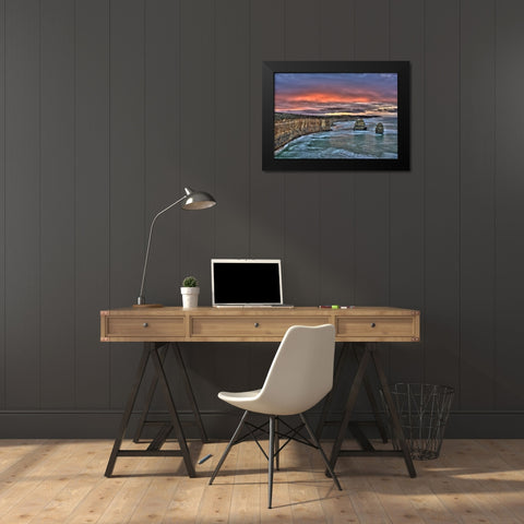 Port Campbell Black Modern Wood Framed Art Print by Terrible, Aurelien