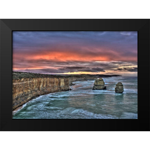 Port Campbell Black Modern Wood Framed Art Print by Terrible, Aurelien