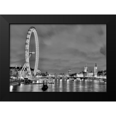 The Thames Black Modern Wood Framed Art Print by Terrible, Aurelien