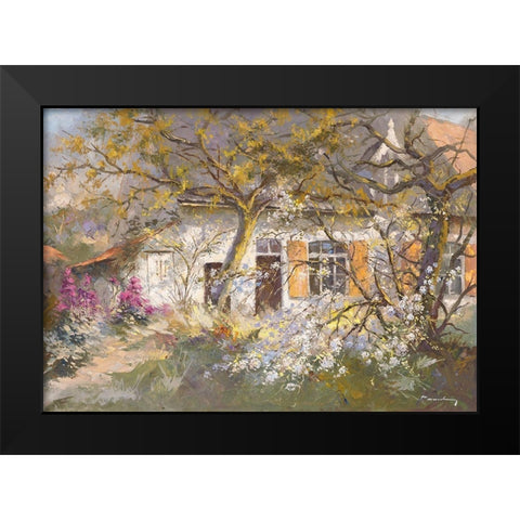 Fleur de cerisier Black Modern Wood Framed Art Print by Messely, Paul