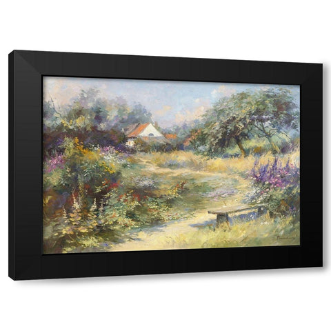 Le jardin du peintre Black Modern Wood Framed Art Print by Messely, Paul