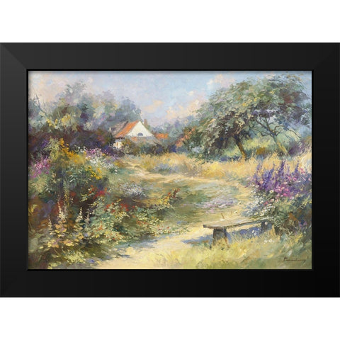 Le jardin du peintre Black Modern Wood Framed Art Print by Messely, Paul