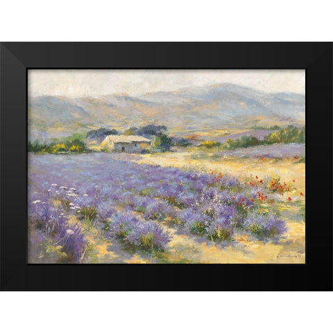 Champ de lavande Black Modern Wood Framed Art Print by Messely, Paul