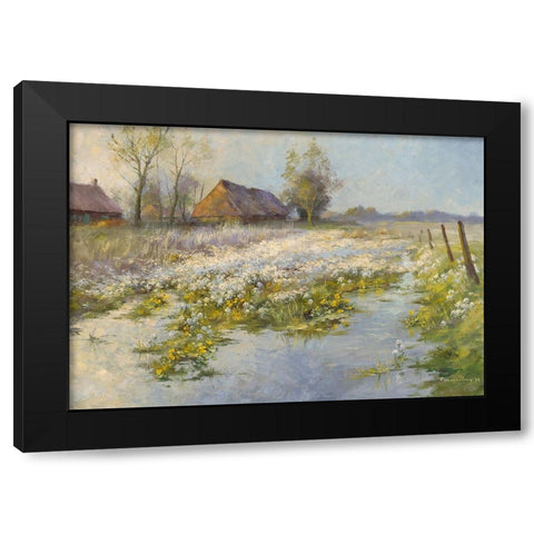 Paysage Black Modern Wood Framed Art Print with Double Matting by Messely, Paul