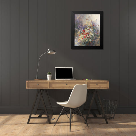 Coquelicots Black Modern Wood Framed Art Print by Messely, Paul