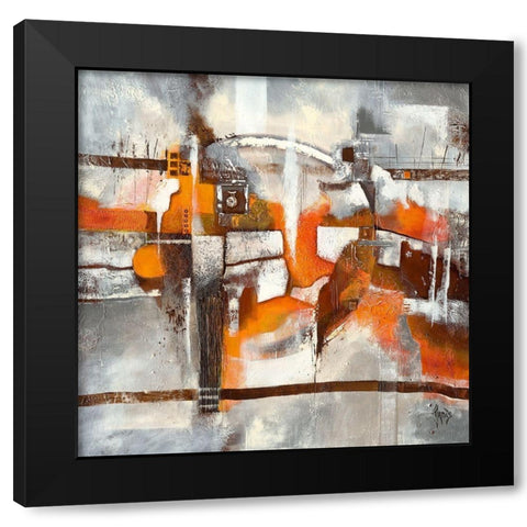 Transfert d emotion I Black Modern Wood Framed Art Print with Double Matting by Jadis