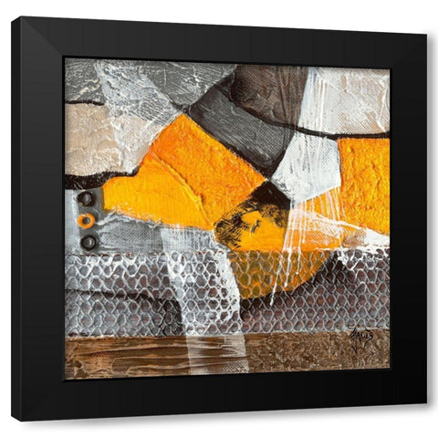 Transfert d emotion IV Black Modern Wood Framed Art Print with Double Matting by Jadis