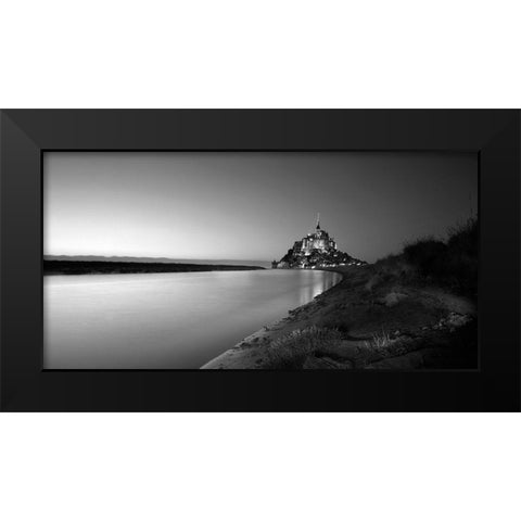 Le Mont-Saint-Michel Black Modern Wood Framed Art Print by Seidel, Leo