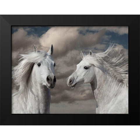 Close Friends Black Modern Wood Framed Art Print by Llovet, Jorge