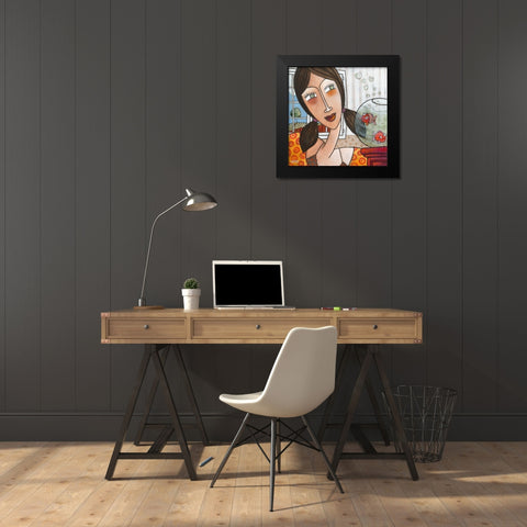 Le rencard de Maelys Black Modern Wood Framed Art Print by Bandiziol, Geraldine