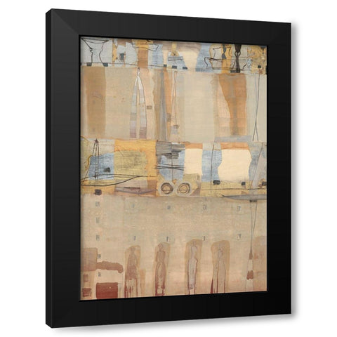 Sinus Black Modern Wood Framed Art Print by Richter-Armgart, Rose