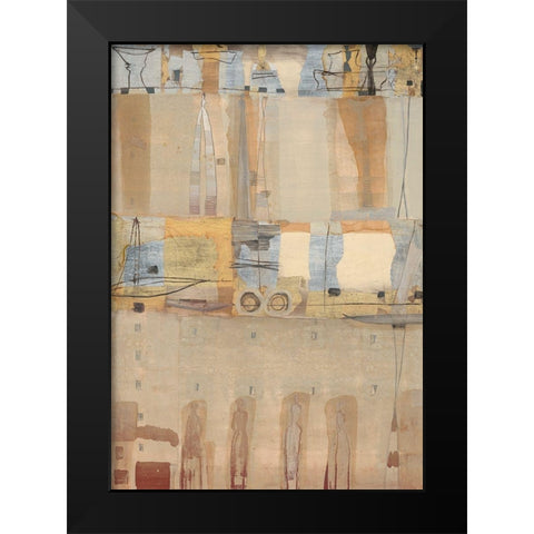 Sinus Black Modern Wood Framed Art Print by Richter-Armgart, Rose