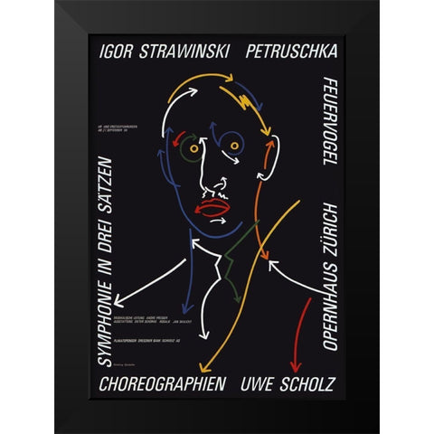 Igor Strawinski Black Modern Wood Framed Art Print by Geissbuhler, K. Domenic