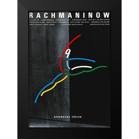 Rachmaninow Black Modern Wood Framed Art Print by Geissbuhler, K. Domenic
