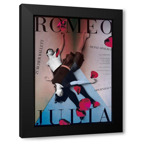 Romeo und Julia Black Modern Wood Framed Art Print with Double Matting by Geissbuhler, K. Domenic