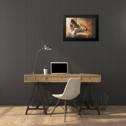 Relacher Black Modern Wood Framed Art Print by van den Bogerd, Escha