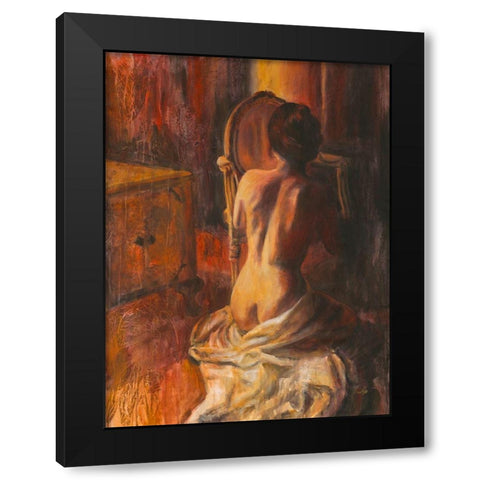Rimanere Black Modern Wood Framed Art Print by van den Bogerd, Escha