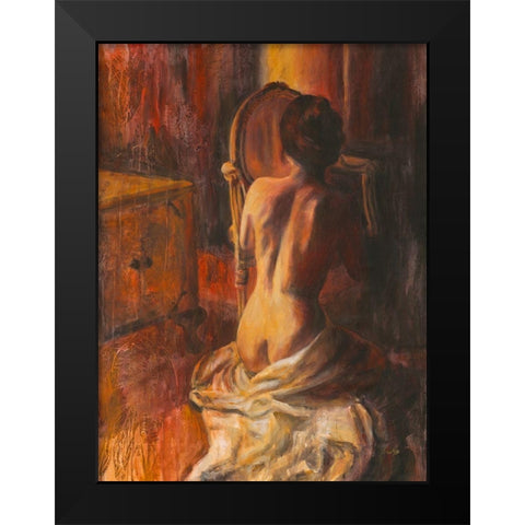 Rimanere Black Modern Wood Framed Art Print by van den Bogerd, Escha