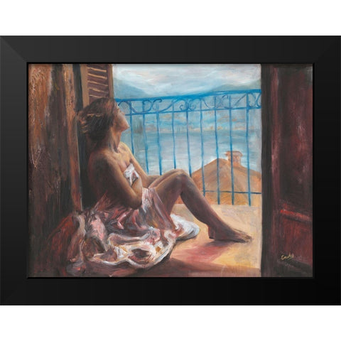 Vista lago II Black Modern Wood Framed Art Print by van den Bogerd, Escha