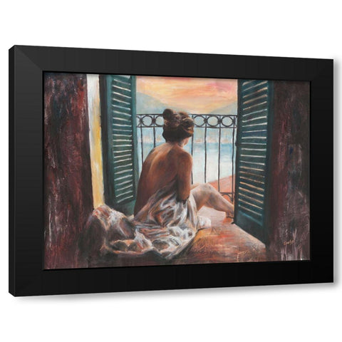 Vista lago I Black Modern Wood Framed Art Print by van den Bogerd, Escha