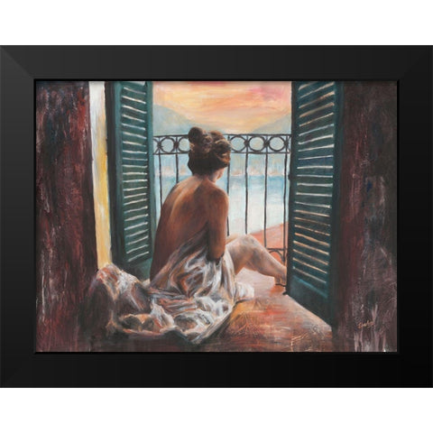 Vista lago I Black Modern Wood Framed Art Print by van den Bogerd, Escha