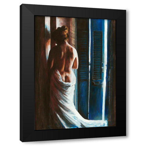 Brisia Black Modern Wood Framed Art Print by van den Bogerd, Escha