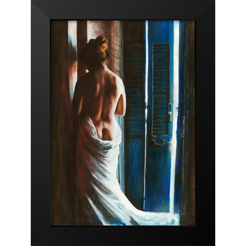 Brisia Black Modern Wood Framed Art Print by van den Bogerd, Escha