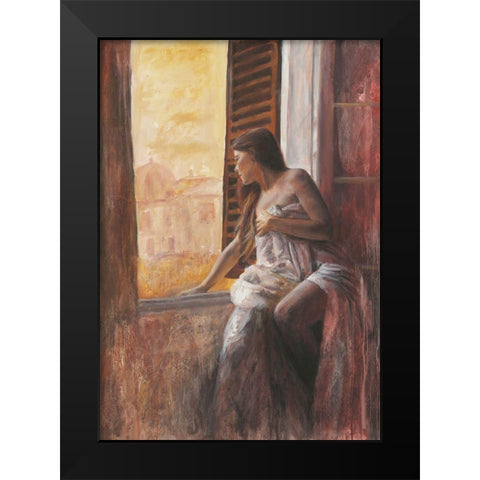 Loveno Black Modern Wood Framed Art Print by van den Bogerd, Escha