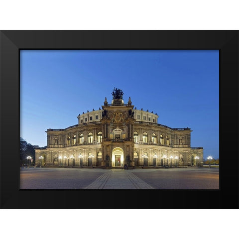 Semper Oper Dresden Black Modern Wood Framed Art Print by Fischer, Rolf