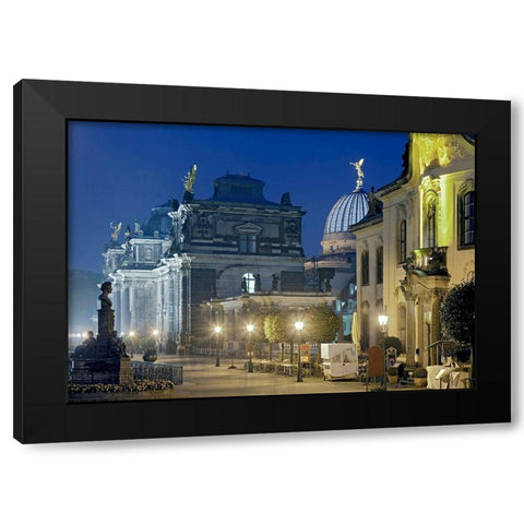 Dresden Bruhler Terrassen Black Modern Wood Framed Art Print by Fischer, Rolf