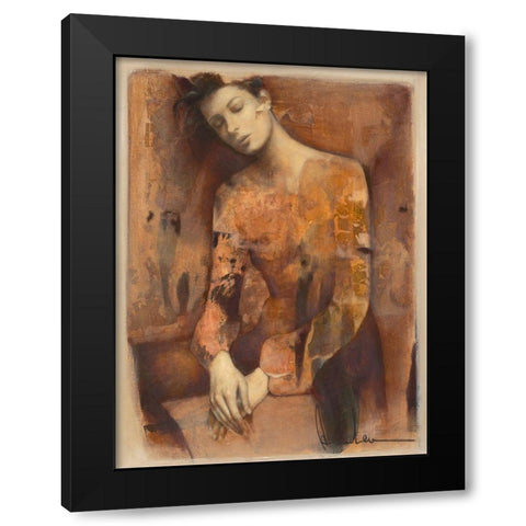 Harlequin Black Modern Wood Framed Art Print by Amrhein, Elvira