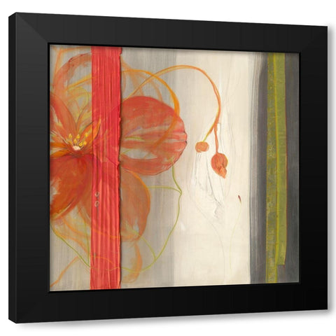 Taffetas de printemps Black Modern Wood Framed Art Print with Double Matting by Naudin, Genevieve