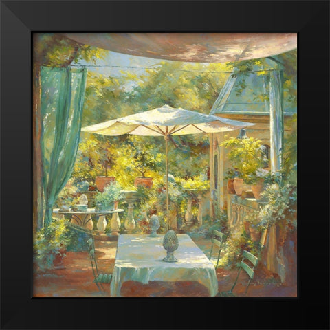 Bon vivre a Lourmarin Black Modern Wood Framed Art Print by Messely, Johan