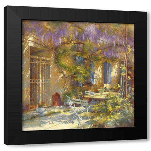 A la table de Michele Black Modern Wood Framed Art Print by Messely, Johan