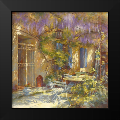 A la table de Michele Black Modern Wood Framed Art Print by Messely, Johan