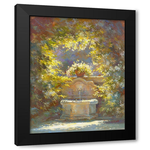 Fraicheur au Baux de Provence Black Modern Wood Framed Art Print with Double Matting by Messely, Johan