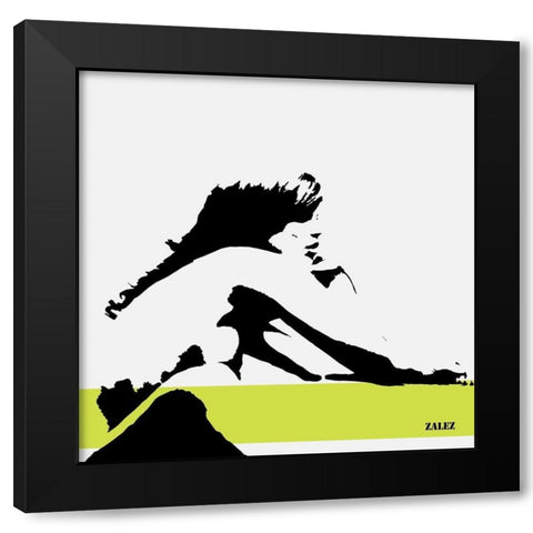 Nell Green Black Modern Wood Framed Art Print with Double Matting by Zalez