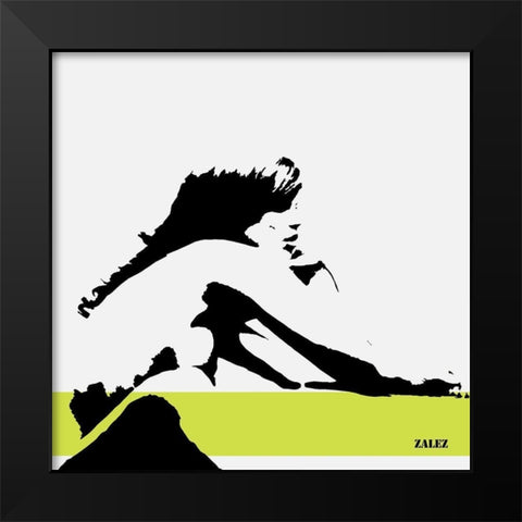 Nell Green Black Modern Wood Framed Art Print by Zalez