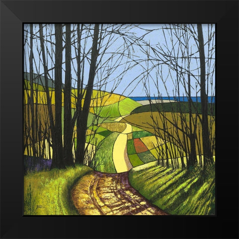 Sea Lane Black Modern Wood Framed Art Print by James, David