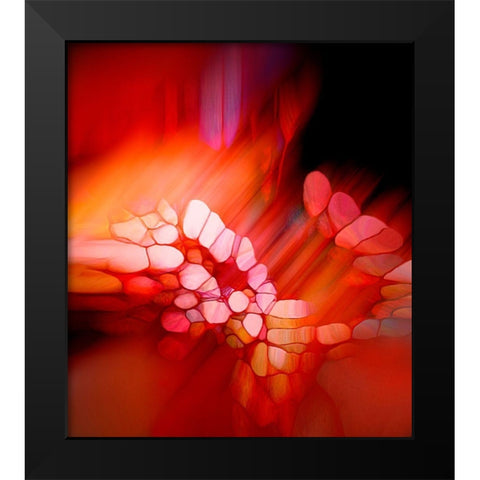 Expression in Rot Black Modern Wood Framed Art Print by Schmidt, Renate M.