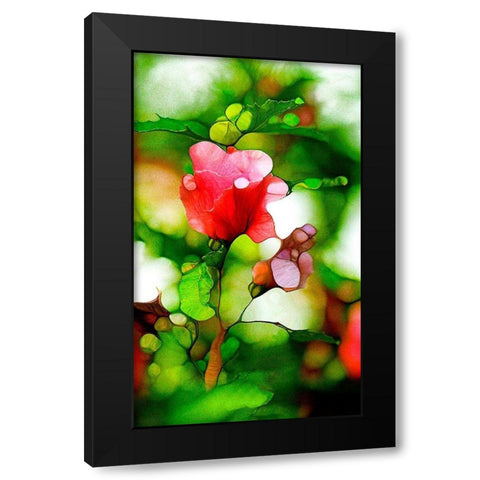 Malvenblute Black Modern Wood Framed Art Print by Schmidt, Renate M.