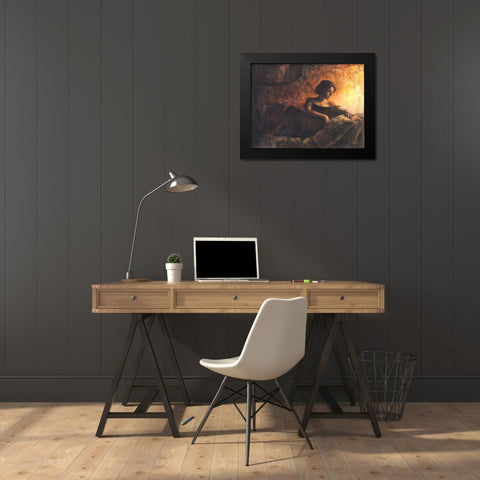 Felice Black Modern Wood Framed Art Print by van den Bogerd, Escha